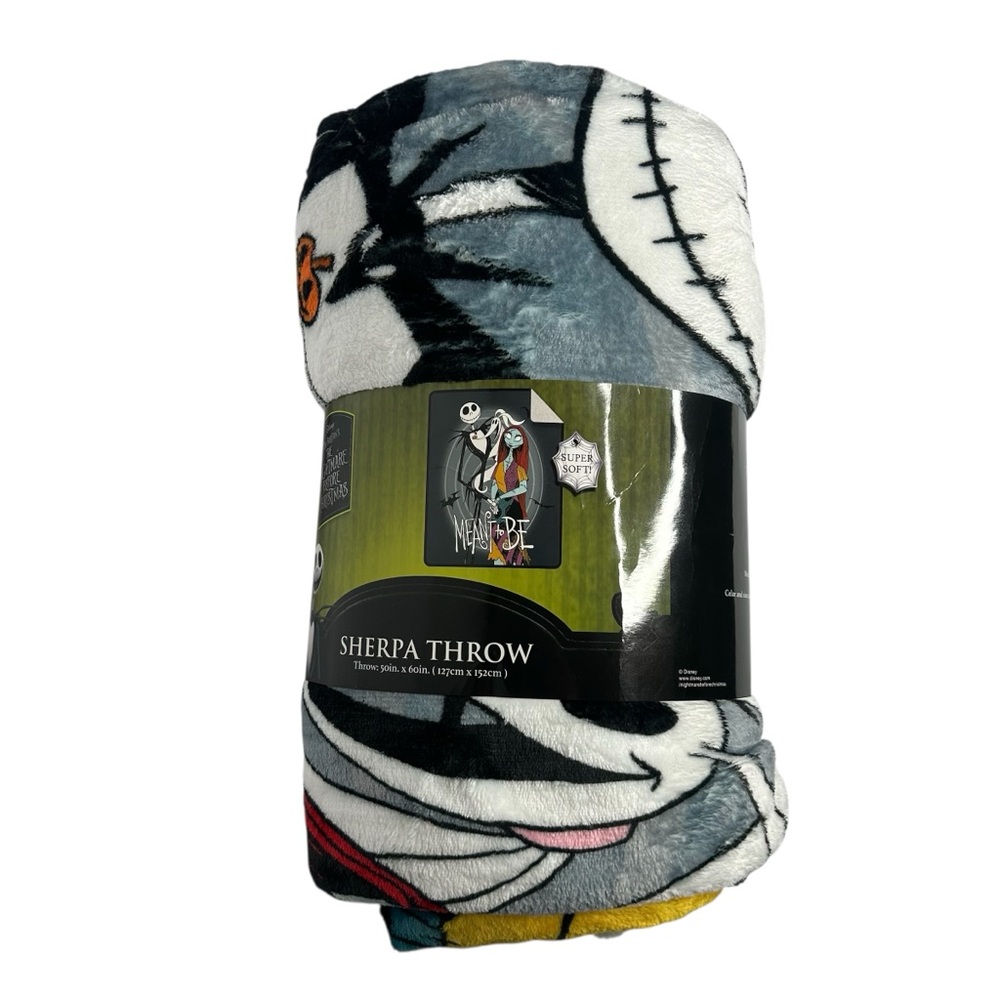 NWT Nightmare Before Christmas 50” X 60” Sherpa Throw Blanket Jack & Sally